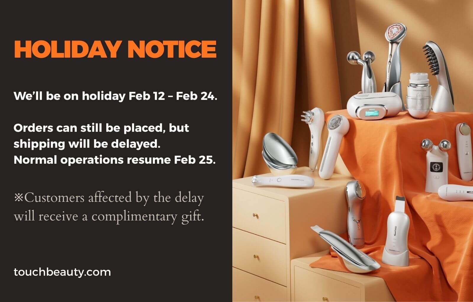 📢 Holiday Shipping Notice (Feb 12 – Feb 24) - TOUCHBeauty