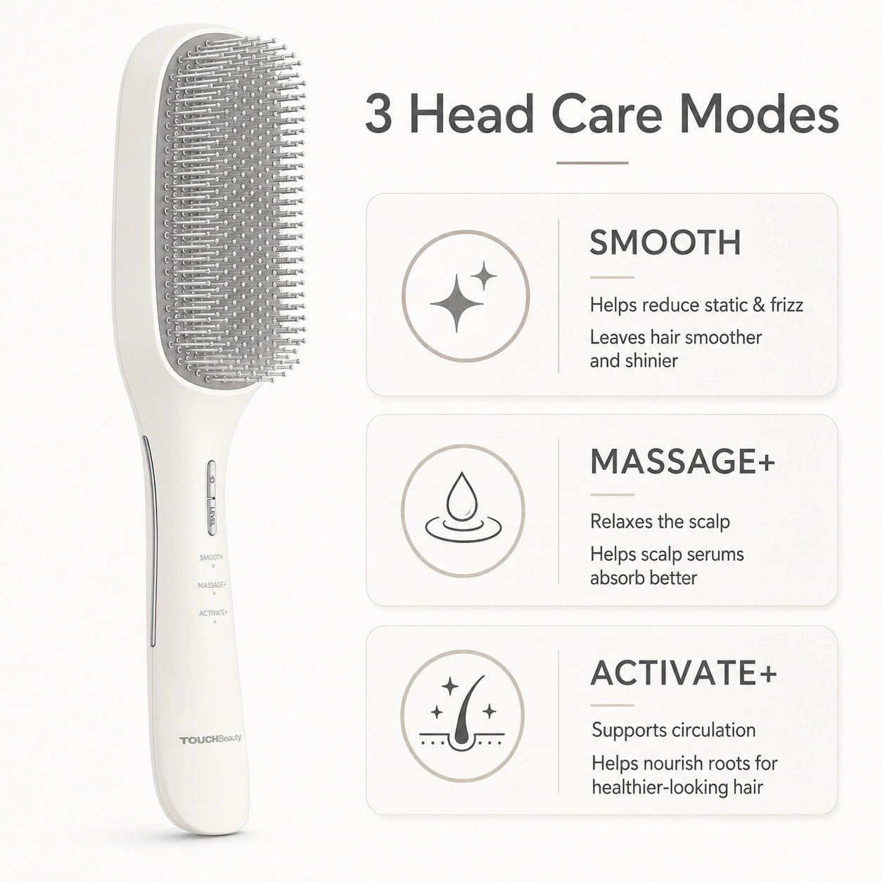 TOUCHBeauty™ 3-Mode EMS Scalp Care Brush - TOUCHBeauty