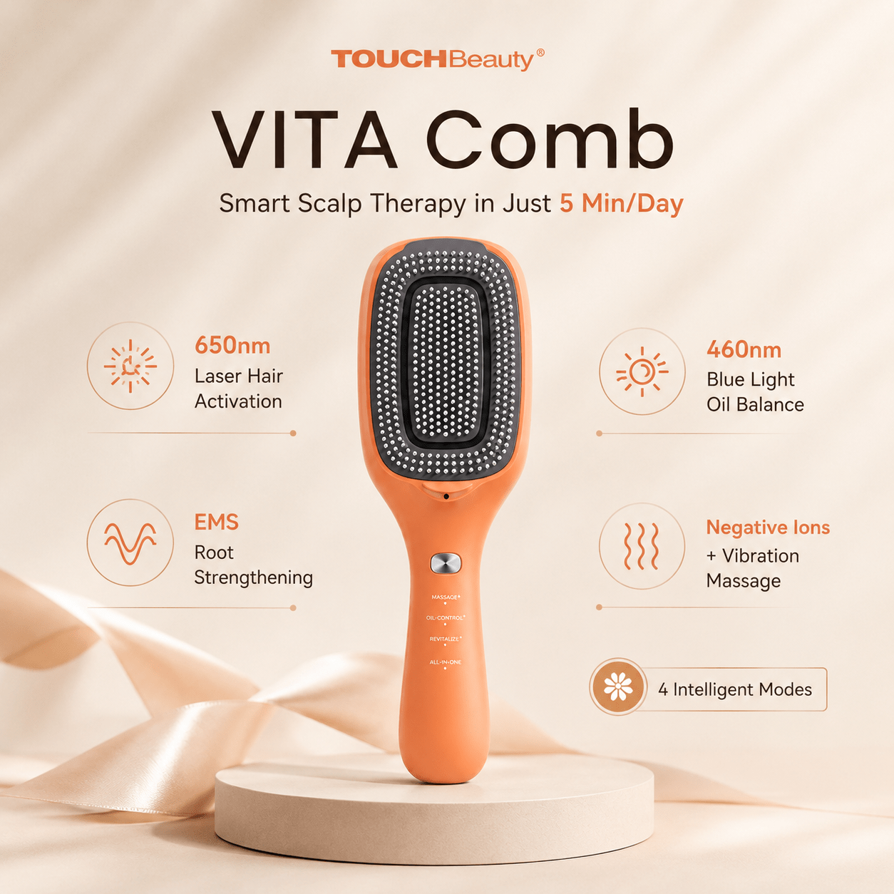 TOUCHBeauty™ Complete Hair Ritual Set | VITA Comb & SILKY Ionic Hair Dryer - TOUCHBeauty