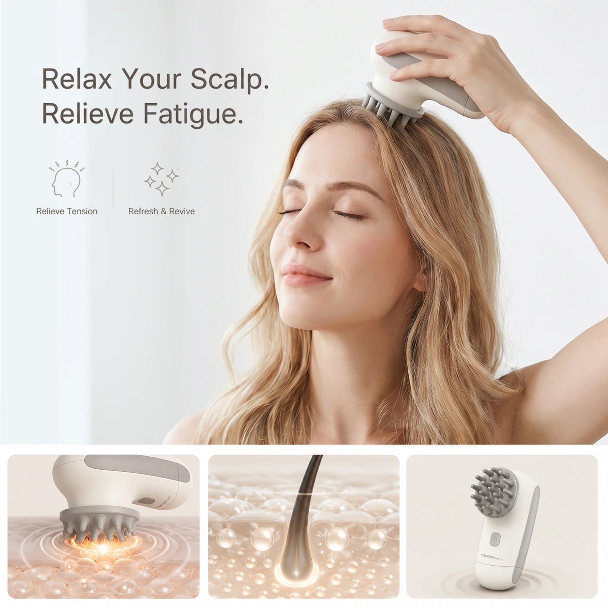 TOUCHBeauty™ Electric Scalp Massager丨Multi-Function Cleanser & Massager - TOUCHBeauty