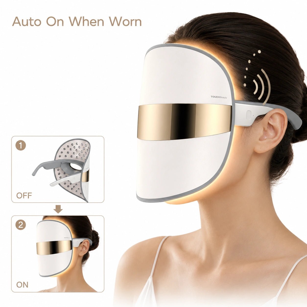 TOUCHBeauty™ GLAM LED Light Therapy Mask for Clearer, Brighter Skin - TOUCHBeauty
