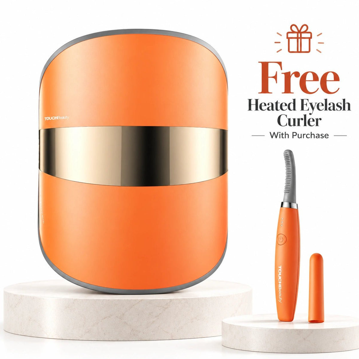 TOUCHBeauty™ GLAM LED Light Therapy Mask + FREE Heated Eyelash Curler - TOUCHBeauty