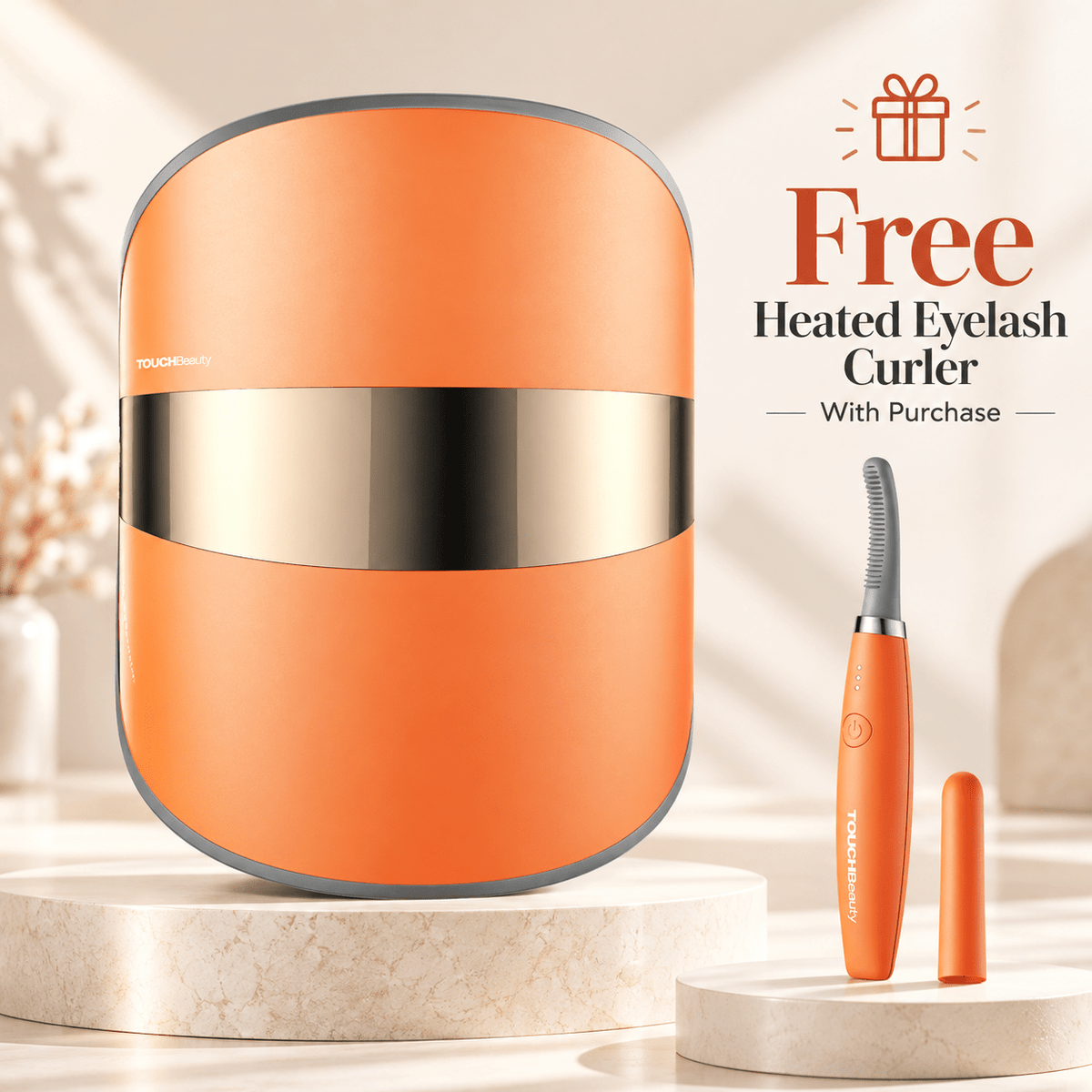 TOUCHBeauty™ GLAM LED Light Therapy Mask + FREE Heated Eyelash Curler - TOUCHBeauty