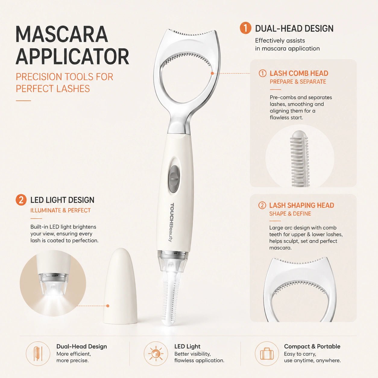 TOUCHBeauty™ Heated Eyelash Curler | Lift, Curl & Define with Gentle Heat - TOUCHBeauty