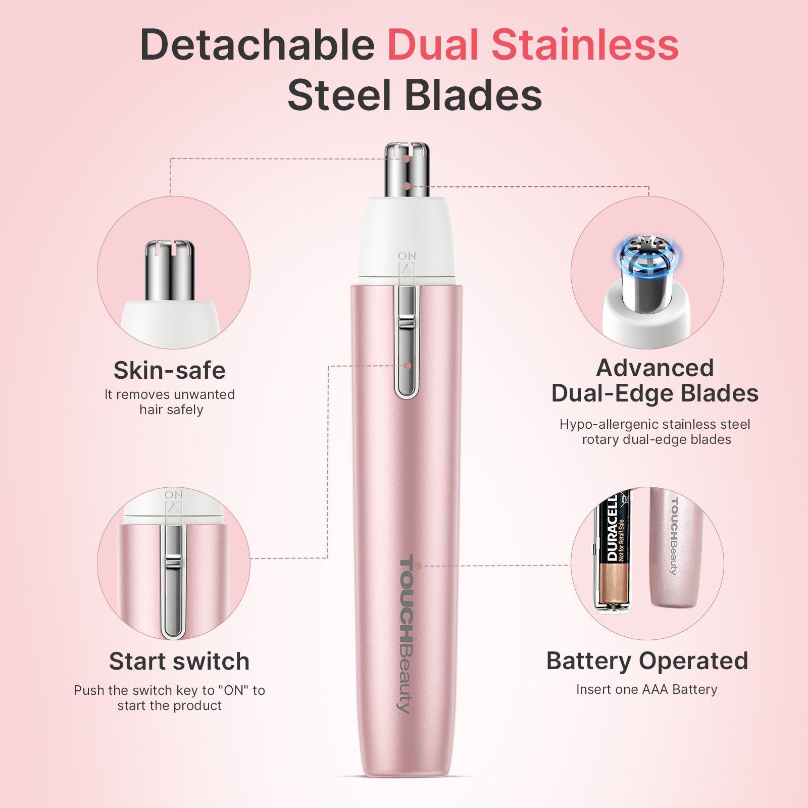 TOUCHBeauty™  Portable Pen-Style Nasal Hair Cutter丨Removable Waterproof Blade