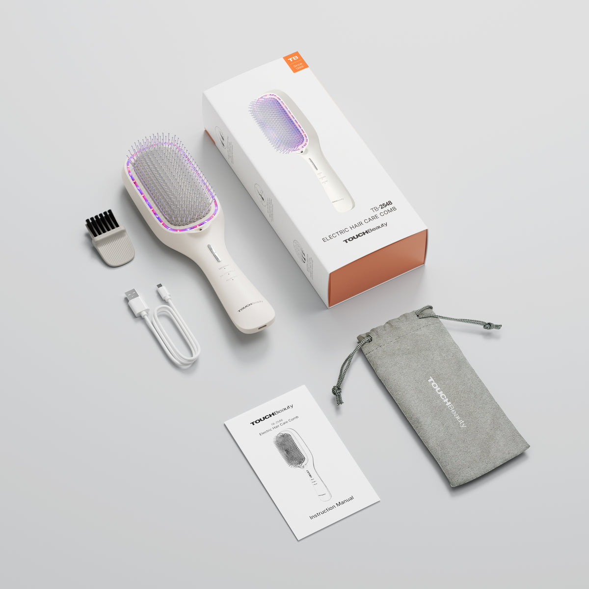 TOUCHBeauty Electric Hair Care Comb with LED Light, EMS & Ionic Smoothing