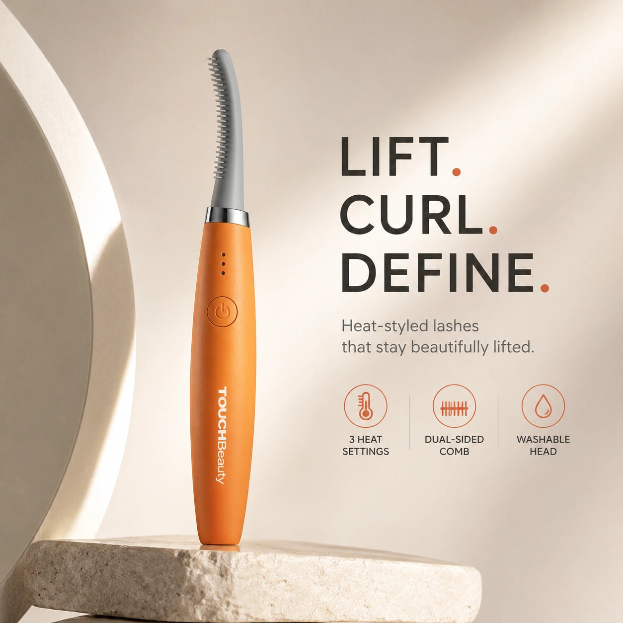 TOUCHBeauty™ Heated Eyelash Curler | Lift, Curl & Define with Gentle Heat