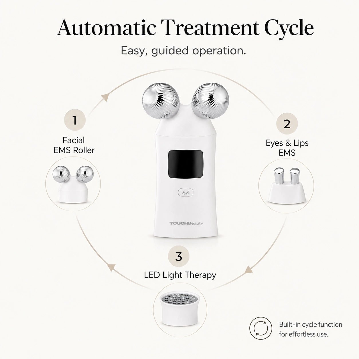 TOUCHBeauty™ 3-in-1 Microcurrent Facial Device | Skin Lifting & LED Light Therapy - TOUCHBeauty
