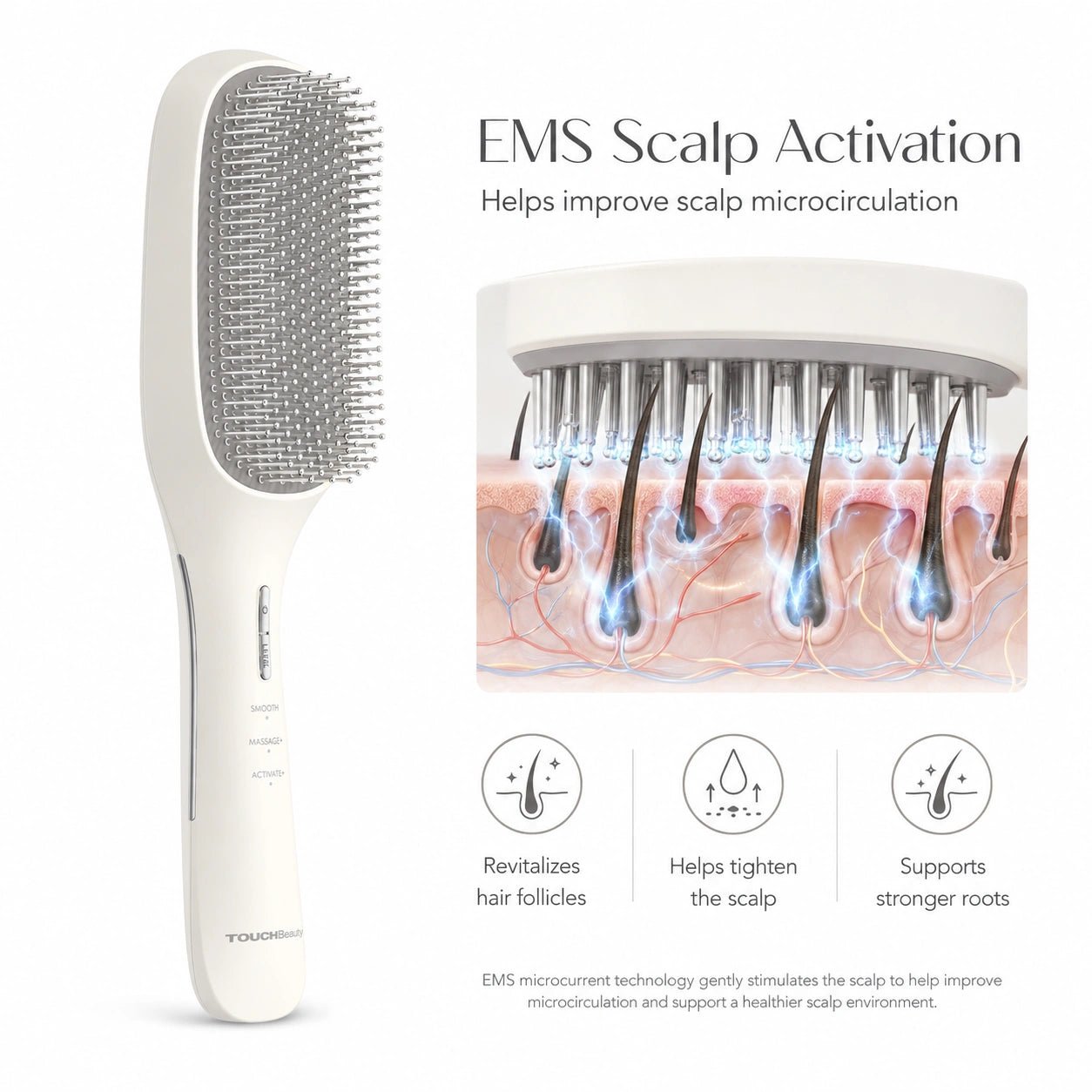 TOUCHBeauty™ 3-Mode EMS Scalp Care Brush - TOUCHBeauty