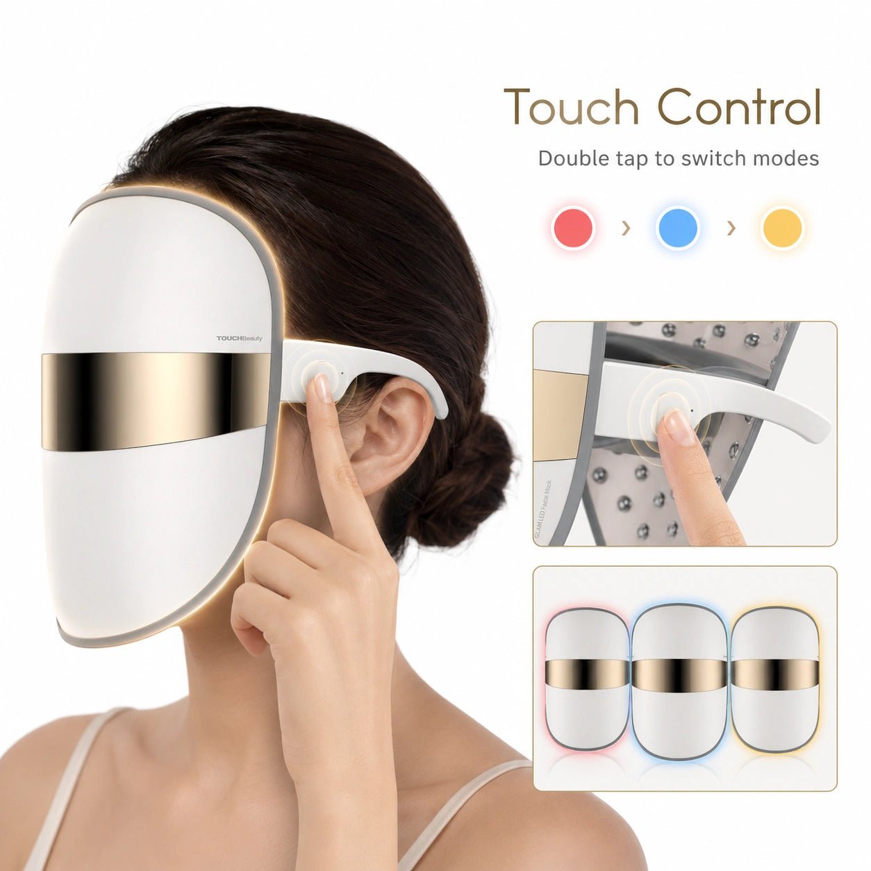 TOUCHBeauty™ GLAM LED Light Therapy Mask for Clearer, Brighter Skin - TOUCHBeauty