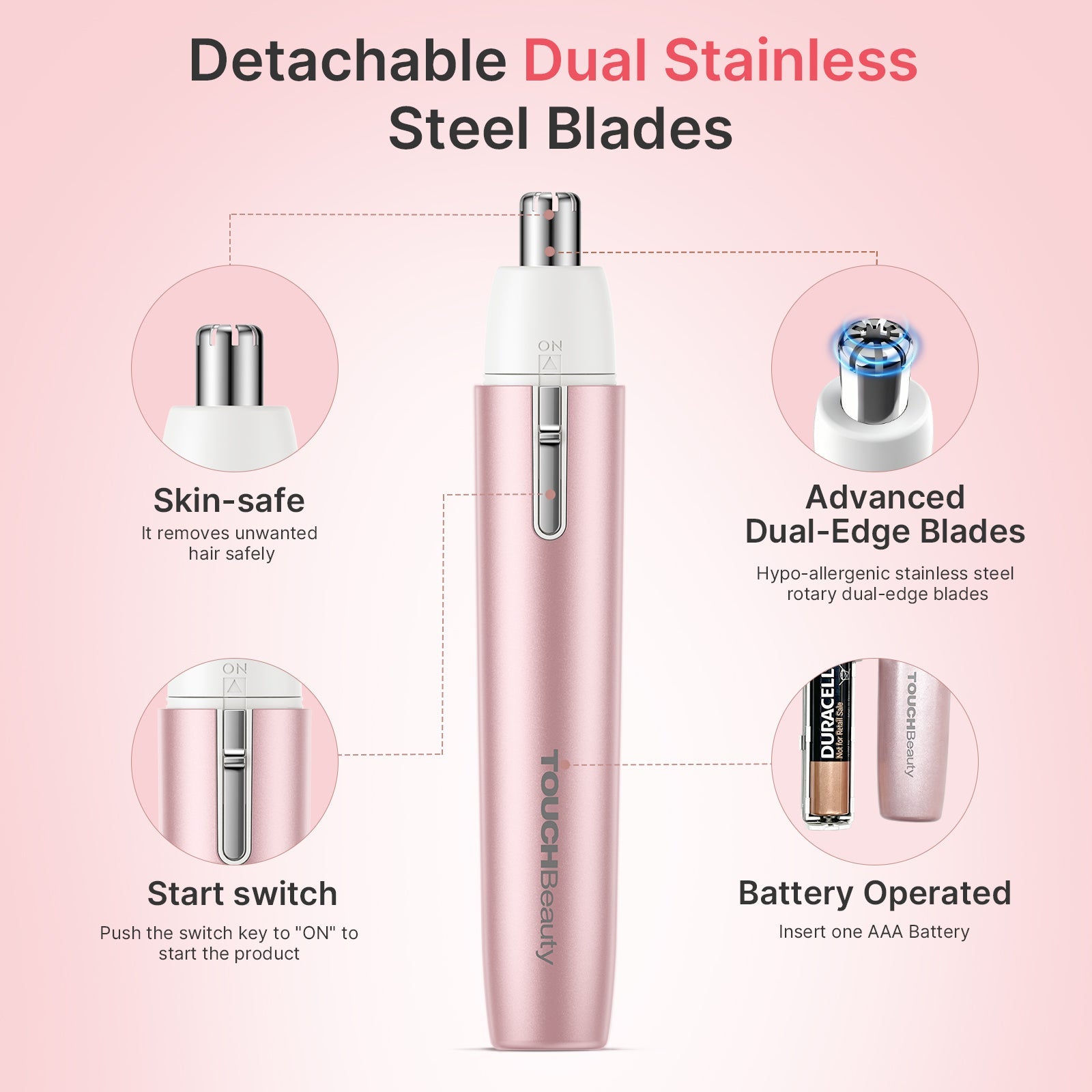 TOUCHBeauty™ Portable Pen-Style Nasal Hair Cutter丨Removable Waterproof Blade - TOUCHBeauty