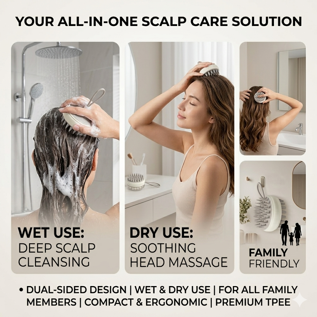 TOUCHBeauty™ Dual-Sided Shampoo Brush