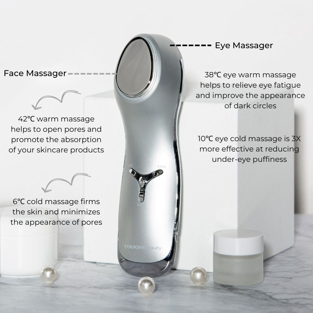 Hot/Cold Compress I Eye Massager I Skin Tightener & Puffiness Remover